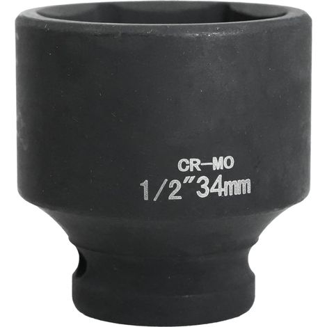 douille 34mm 1/2" 6 pans, douille a choc 1/2 34 mm Acier Chrome-Molybdène CR-MO(Black) (1/5)