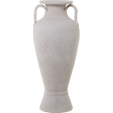 Vase céramique blanc effet sable élégance discrète - Blanc effet sable
