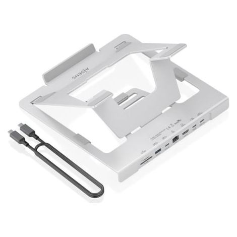 Soporte de Sobremesa - Docking USB Tipo-C Aisens ASUC-7P045-GR/ 1xUSB/ 1xUSB Tipo-C/ 1xHDMI/ 1xRJ45/ 1xLector de Tarjetas/ 1xUSB Tipo-C PD/ Gris