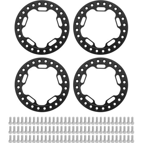 4-teilige 1,9-Zoll-Außenfelgen-Sicherungsringe für 1/10 RC-Cars, schwarze Radringe (1/5)
