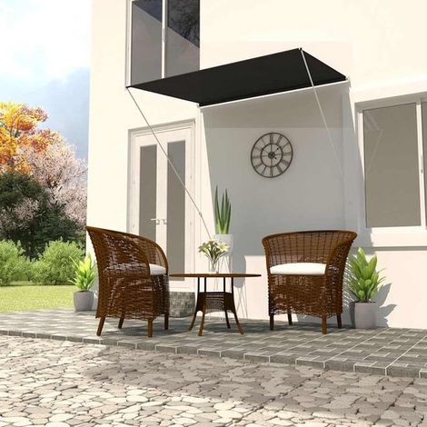 Store manuel – 150 x 150 cm – Anthracite – Réglable – Anti-UV – Fenêtre, balcon et terrasse (1/5)