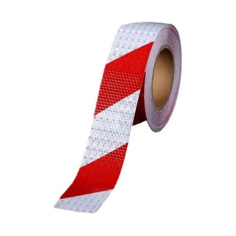 1 x ruban d'avertissement de circulation réfléchissant rouge, 5 cm x 25 m (1/5)
