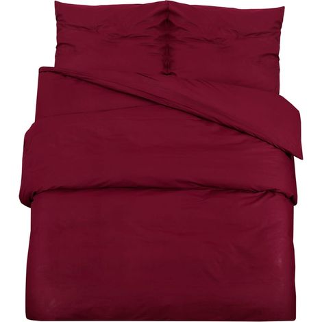 vidaXL Bettdeckenbezug-Set Bordeaux 240x220 cm Mikrofaser