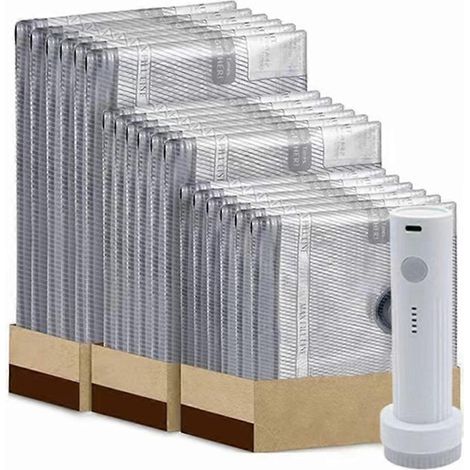 Lot de 6/9 sacs de rangement sous vide rechargeables pour bagages et valises, gain de place pour vêtements (lot de 9). (1/5)