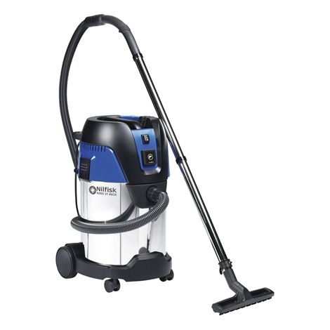 Nilfisk – Aspirateur eau et poussières professionnel 1400W – Technologie Push&Clean – Prise électrique avec arrêt automatique – Pour chantiers humides (1/7)