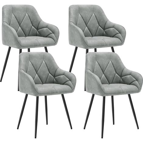 WOLTU Set of 4x Faux Leather Dining Chairs Accent home & restaurants Grey (1/5)