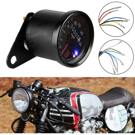 Universeller LED-Tachometer für Motorräder und ATVs, 12V-Kilometerzähler mit Hintergrundbeleuchtung, Kilometeranzeige in Meilen, wasserdichtes Armaturenbrett (1/5)