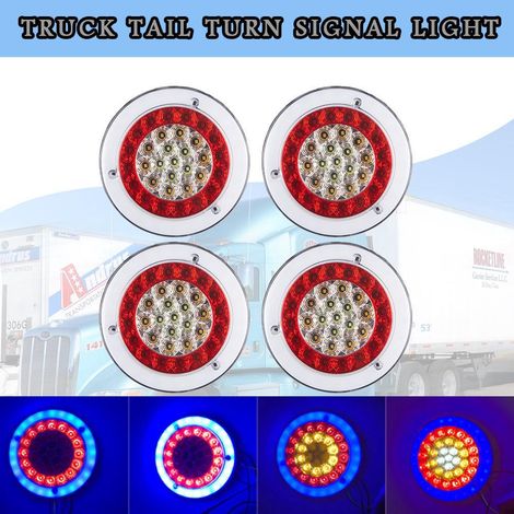 AIDUCHO 4 Pièces-Camion 56led Quatre Couleurs Feu De Guidage Feu Arrière Haute Luminosité Pour Camion 24v Feu Arrière De Remorque (1/5)