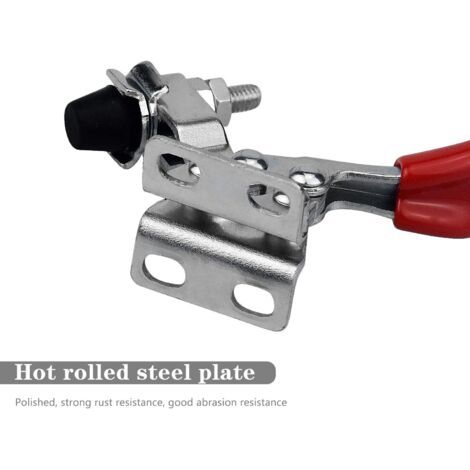 Lot de 6 Pince à Bascule en Métal Horizontal Sauterelle, Serrage à Genouillère Type Vertical en Fer Galvanisé Pince à Levier GH-201 27kg (1/4)