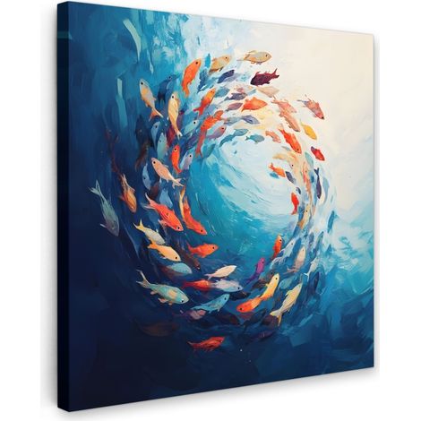 Canvas Print Sea - Fish - Colorful - Dynamic 50x50 cm