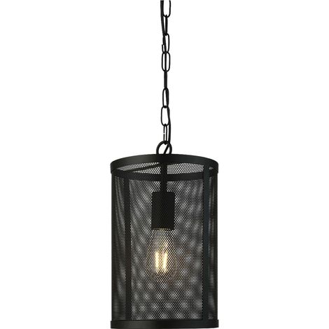 Vintage Hänge Leuchte Wohn Ess Zimmer Pendel Decken Käfig Lampe Kette schwarz (1/4)
