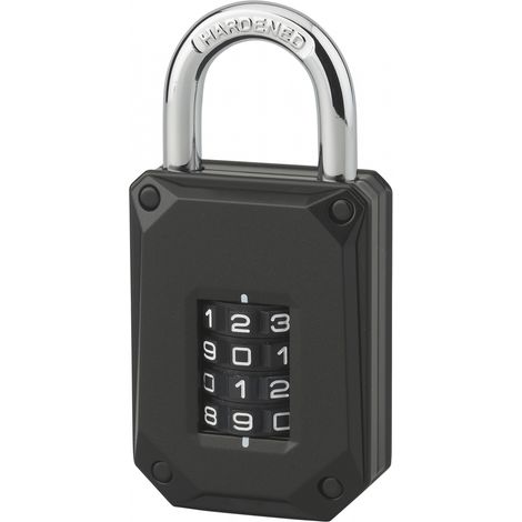 THIRARD - Cadenas à combinaison Code-X, 4 chiffres, intérieur, anse acier, 45mm, noir - THIRARD (1/3)