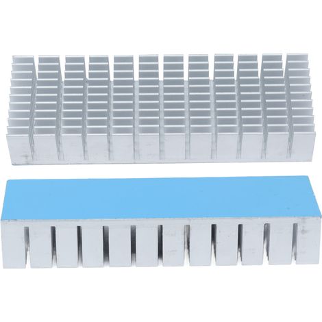 2 Modules de dissipateur thermique en aluminium à fentes pour CPU, refroidissement 120x40x20 mm, autocollants inclus (1/5)