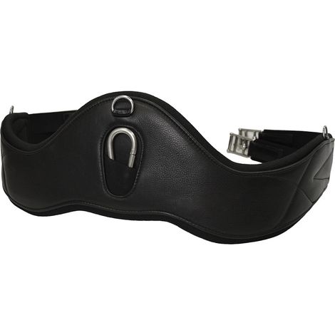 125 cm, Marrone: Anatomischer Sattelgurt für englische Pferde aus weichem Leder mit Neopren innen (1/2)