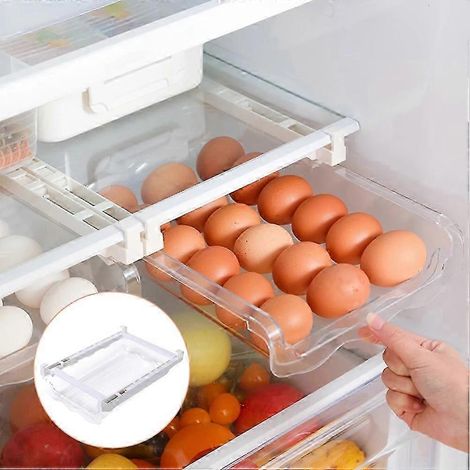 Rangee Œufs pour Frigo, Bac à Oeufs Résistant et Durable, Organisateur de Tiroir de Cuisine pour Réfrigérateur, Contenant de Rangement Pratique (1/5)