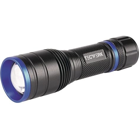TECWERK LED-Taschenlampe 150-500 lm 3xAAA 100/170m schwarz TECWERK