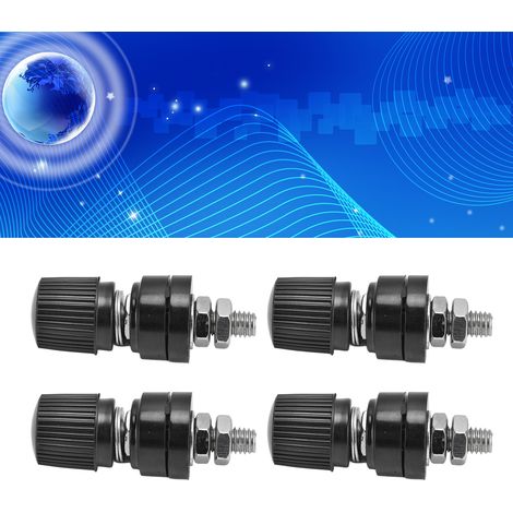 Dix à vendre à la fois, 333 M6 32mm vis fer alliage mise à la terre bloc de borne d'onduleur, 44 mm de long, 0V-380V, noir. (1/5)