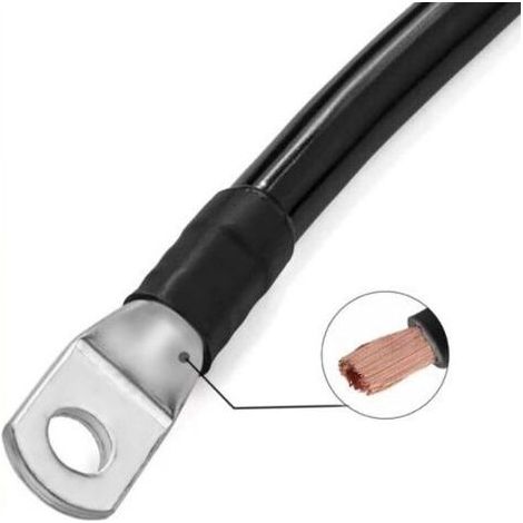 Câble de Batterie,50cm Câbles D'onduleur de Batterie, Câble de Batterie Automatique 16mm² 5AWG 12V avec Cosses à Anneau Fil de Cuivre pour Camion,Auto, Moto, Camping-Car,Marine, Solaire (1/5)