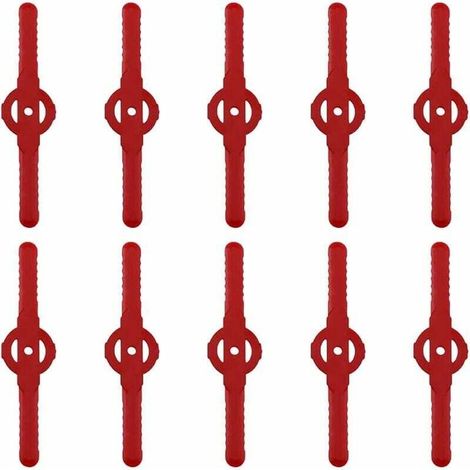 YMYNY Lame plastique coupe bordure, 10 pcs Lames En Plastique Cutter Remplacer Pour ensemble doutils de coupe-herbe sans fil, remplacement de lames de coupe de tondeuse à gazon en plastique（rouge） (1/4)