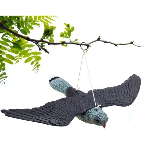Anti-Tauben-Dekoration, realistischer Gartenvogel, 34 x 52 x 9 cm, mit hängenden Seilen, effektiver Schädlingsschutz für den Garten (1/5)