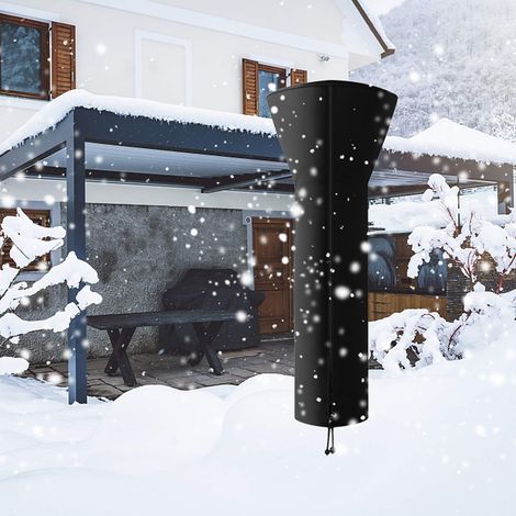 Housse Pour Chauffage Extérieur - 210D Oxford Polyester Enduit PVC - Protection Pleine Longueur avec Fermeture Éclair - Universelle pour Chauffages Ronds sur Patio - 1 Pièce (1/3)