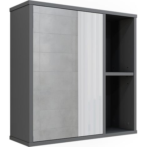 Armoire de toilette Leano, Anthracite, 60x60cm, Vicco