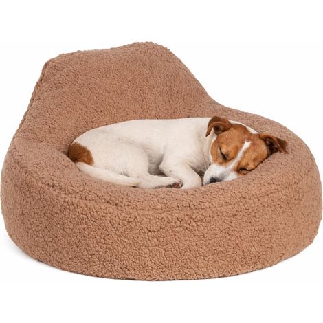 Panier Chien - Panier Chat - Sofa Felpa Moka - 58x58x33 cm - Coussin Peluche Confortable avec Housse Amovible Lavable et Fond antidérapant (1/5)