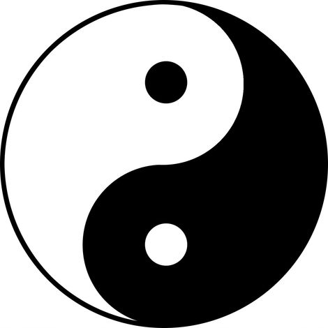 Aplique termoadhesivo Yin Yang de 9x9 cm en gamuza para camiseta. (1/4)