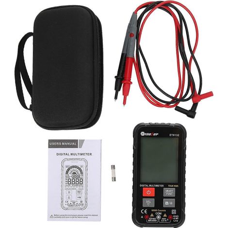ET8132 Tasten-Multimeter mit True-RMS-Messung, intelligenter Strom- und Spannungsmesser, 600 V, 600 mA