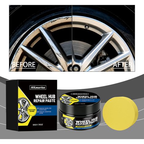 Felgenpflegecreme – Kratzerentfernung, Reinigung, Reparatur, Schutz von Verschleiß- und Rostoberflächen – 50 g1, Schwamm1 -- DE (1/5)