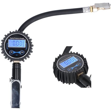 Gonfleur de pneus 300 PSI avec manomètre numérique LCD et affichage de la pression de gonflage (4 unités) pour voiture, camionnette, moto et moto tout-terrain. (1/5)