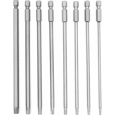 Set di cacciaviti Torx magnetici T8-T40 S2 in acciaio con gambo esagonale 150 mm 6,35 mm (1/4")