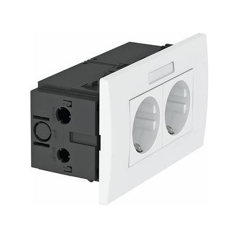 OBO Bettermann Steckdoseneinheit Modul 45, 2fach 84x140x59mm Polycarbonat reinweiß RAL 9010, 6119427 (1/5)