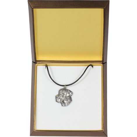 Gran danés II: collar con perro en caja de regalo, medallón plateado para un fanático de los perros, colgante impresionante de Art-Dog (1/5)