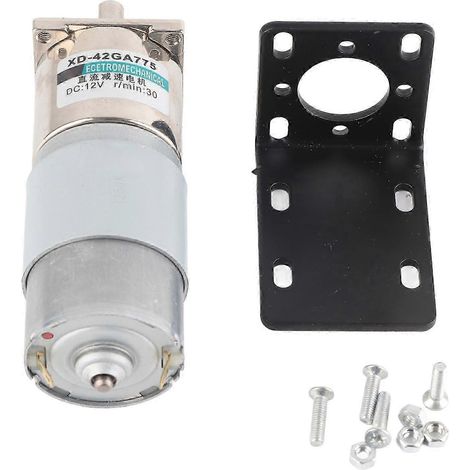 12V DC Getriebemotor XD42GA755, 30 U/min, Permanentmagnet, niedrige Drehzahl, im Uhrzeigersinn/gegen den Uhrzeigersinn, mit Halterung und Sportsteuerung, Mini-Getriebemotor. (1/5)