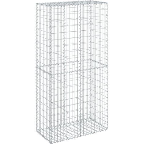 Gabion Basket with Cover 100x50x200 cm Galvanised Iron vidaXL