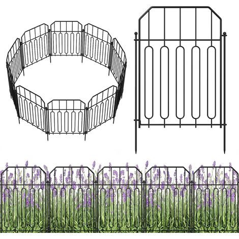 Garden Fence,19pcs Temporary Animal Fence Decorative Metal Fence for Outdoor, Meadow, Yard, Patio, 12.2"(W) ×16.1"(H) (1/5)