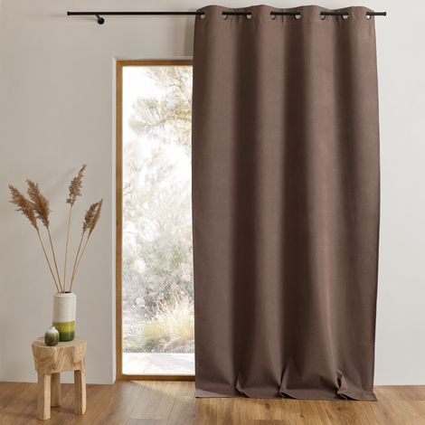 Rideau 100% occultant thermique phonique chiné MIDNIGHT Marron chocolat 240x260 cm