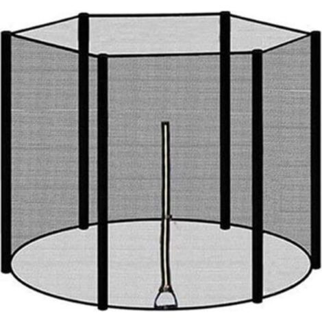 Filet de protection pour trampoline 8 pieds Hauteur 163 cm Nylon 120 g/m² 6 poteaux Installation facile avec fermetures éclair (1/5)