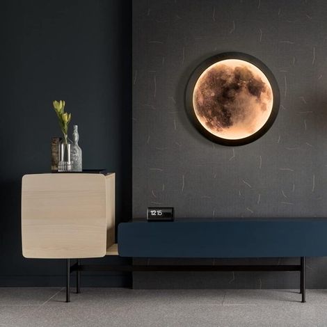 Miroir mural lumineux Lune, 3 niveaux de luminosité LED, 3 modes d'effet (9,84 pouces) (1/5)