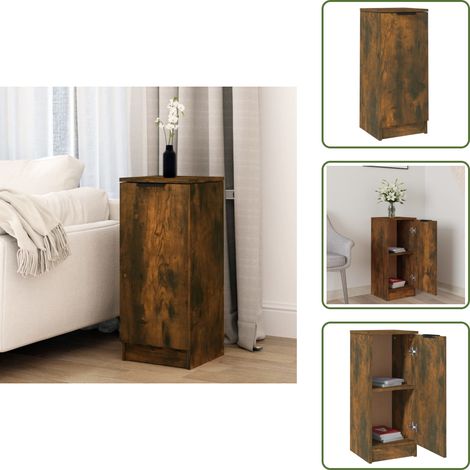Buffet Chêne fumé 30x30x70 cm Bois d'ingénierie - Buffet - Meuble De Rangement - Armoire - Commode - Mobilier Moderne (1/5)