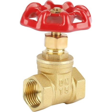 Vanne rotative laiton DN15 – 232 psi – BSPP G1/2 – gaz / huile / mer – poignée rouge – bouton crypté (1/5)