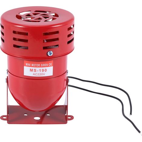 AC 220V Rouge Metal Moteur Pousse Aerien Sirene Corne Alarme (1/5)