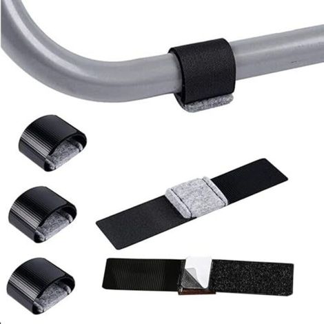 Juego de 24 piezas que incluye protectores de suelo para sillas con rieles, deslizadores de fieltro autoadhesivos para sillas y protectores de patas de silla con cierres de velcro. - Crezuo