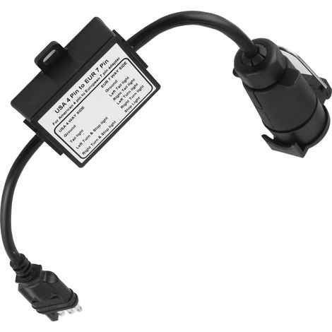 US 4-poliger auf europäischer 7-poliger Anhängerstecker-Adapter, Bremslicht-/Stopplicht-Trennstück (1/5)
