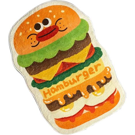 Tapis absorbant mignon à motif dessin animé, antidérapant et confortable, bords repliés, pour chambre et salle de bain, motif floral rouge simple, 40 x 60 cm / 15,74 x 23,62 pouces (1/5)