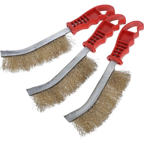 3 Pièces Brosse de Nettoyage pour Barbecue de Camping Brosse Métallique Acier Inoxydable Réutilisable pour Barbecue et Nettoyage (1/4)