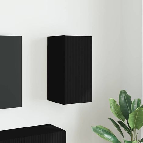 Meuble TV mural-Banc TV-Meuble Télé suspendu Noir 30 x 31 x 60 cm Bois d'ingénierie (1/5)