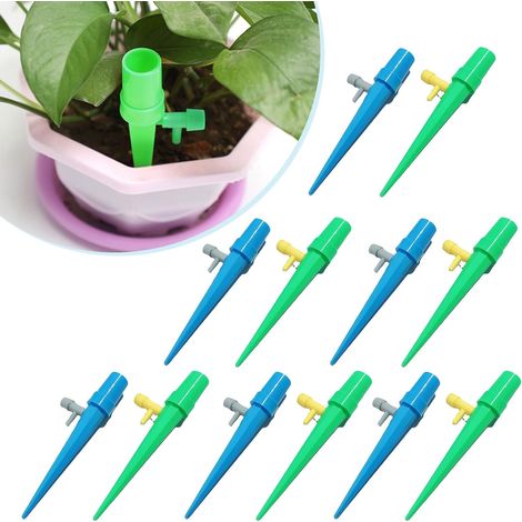 CCYKXA Set of 12 (blue + green) automatic irrigation systems for potted plants - Adjustable watering system - For indoor plants - Watering flowers (1/5)