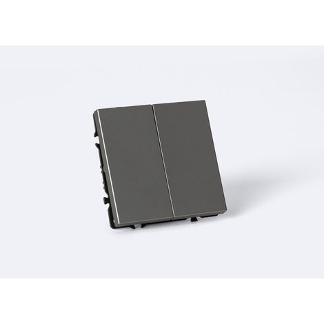 Interruptor Simple Luxe 990 Gris Antracita 2 Teclas